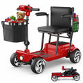 FLYCITY Lightweight Mobility Scooter for Seniors, Foldable Portable Motorized Scooters with Removable Lithium Battery for 15 Miles Travel, 330lb Capacity, Red
