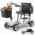 FLYCITY Lightweight Mobility Scooter for Seniors, Foldable Portable Motorized Scooters with Removable Lithium Battery for 15 Miles Travel, 330lb Capacity, Sliver