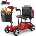 FLYCITY Lightweight Mobility Scooter for Seniors, Foldable Portable Motorized Scooters with Removable Lithium Battery for 15 Miles Travel, 330lb Capacity, Red