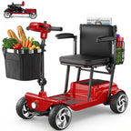 FLYCITY Lightweight Mobility Scooter for Seniors, Foldable Portable Motorized Scooters with Removable Lithium Battery for 15 Miles Travel, 330lb Capacity, Red