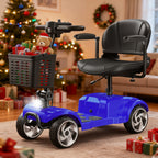 Flycity 24V 4 Wheel Mobility Scooter for Seniors, Foldable 20 Miles Long Range Electric Scooter with LED Lights and Basket, 12Ah Electric Powered Wheelchair Device for Adults, Blue
