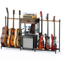 Flycity Guitar Stands Floor with 6 Guitar Holders, 3 Tier Guitar Rack with Amp Stand & Cloth Drawer, Floor Adjustable Guitar Holder Display for Music Room Home Studio