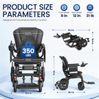 Flycity Electric Wheelchairs for Adults Foldable Lightweight, 15 Miles Travel Range, Max Support 350 LBS, 500W Brushless Motors Power Motorized for Seniors
