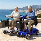 FLYCITY Lightweight Mobility Scooter for Seniors, Foldable Portable Motorized Scooters with Removable Lithium Battery for 28 Miles Travel, 330lb Capacity,  Blue