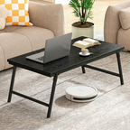 Flycity No Assembly Folding Coffee Table, Leg Latches Portable Sturdy Floor Table Desk for Sitting on The Floor, Low Coffee Table for Living Room, Home, Office, Black, 41.34"x21.65"x15.75"