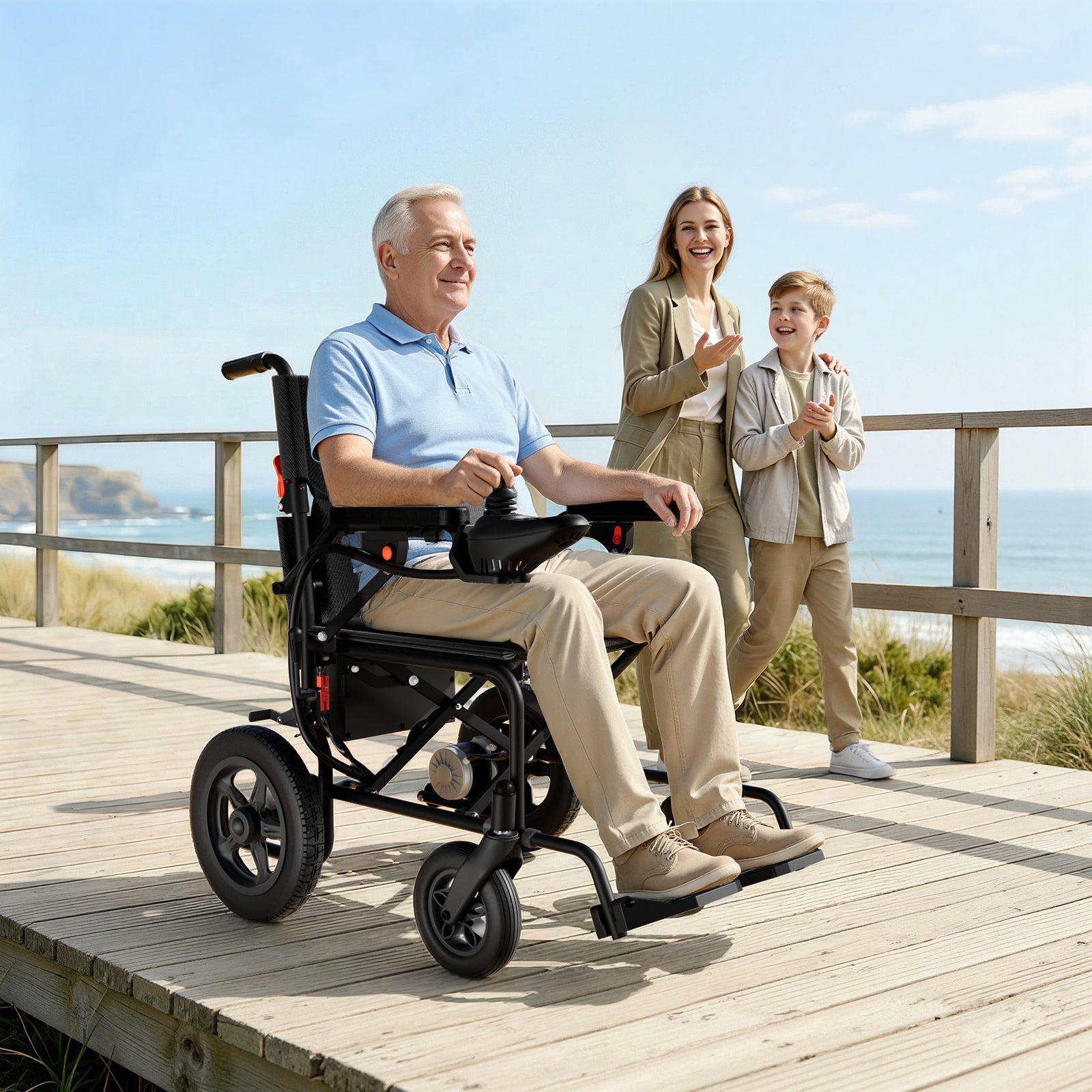 Flycity Electric Wheelchairs for Adults Foldable 36LBS Lightweight, 30 Miles Travel Range, Max Support 300 LBS, 500W Brushless Motors Power Motorized for Seniors