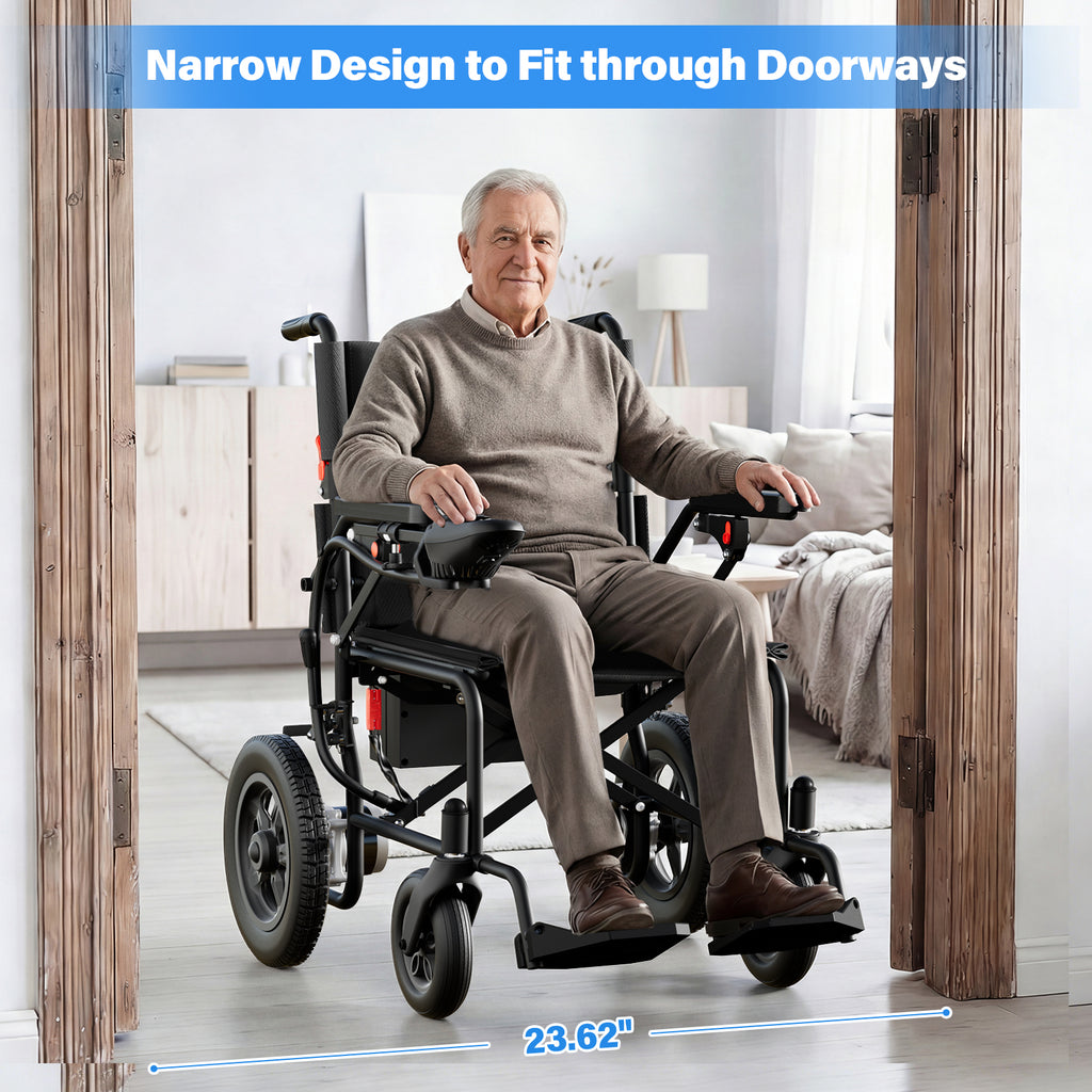 Flycity Electric Wheelchairs for Adults Foldable 36LBS Lightweight, 20 Miles Travel Range, Max Support 300 LBS, 500W Brushless Motors Power Motorized for Seniors