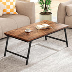 Flycity No Assembly Mini Folding Coffee Table, Leg Latches Portable Sturdy Floor Table Desk for Sitting on The Floor, Low Coffee Table for Living Room, Home, Office, Rustic Brown, 31.5"x15.75"x14.37"