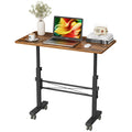 Flycity Standing Desk Adjustable Height, Mobile Stand Up Desks with Wheels, Small Laptop Desks, Portable Computer Rolling Desk for Home Office and Pad Treadmill, Height 26"-37.8", 15.7"D x 31.5"W