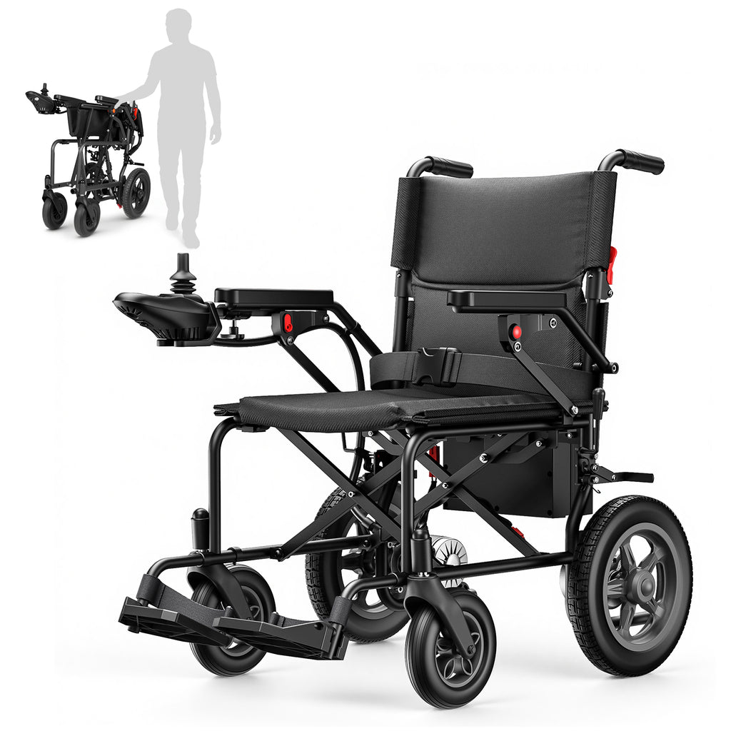 Flycity Electric Wheelchairs for Adults, Foldable Lightweight, 15 Miles Travel Range, Max Support 330 LBS, 500W Brushless Motors Power Motorized for Seniors