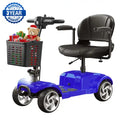 Flycity 24V 4 Wheel Mobility Scooter for Seniors, Foldable 30 Miles Long Range Electric Scooter with LED Lights and Basket, 20Ah Electric Powered Wheelchair Device for Adults, Blue