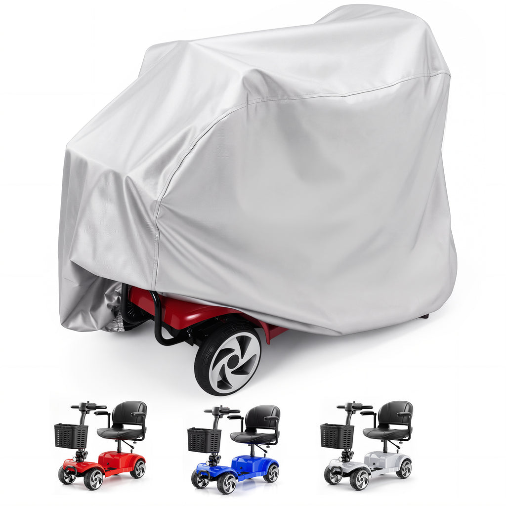 Flycity Mobility Scooter Cover, Wheelchair Cover Waterproof for 3&4 Wheels Electric Mobility Scooter, Silver