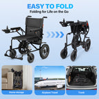 Flycity Electric Wheelchairs for Adults Foldable 36LBS Lightweight, 30 Miles Travel Range, Max Support 300 LBS, 500W Brushless Motors Power Motorized for Seniors