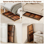 Flycity No Assembly Mini Folding Coffee Table, Leg Latches Portable Sturdy Floor Table Desk for Sitting on The Floor, Low Coffee Table for Living Room, Home, Office, Rustic Brown, 31.5"x15.75"x14.37"