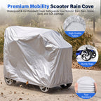 Flycity Mobility Scooter Cover, Wheelchair Cover Waterproof for 3&4 Wheels Electric Mobility Scooter, Silver