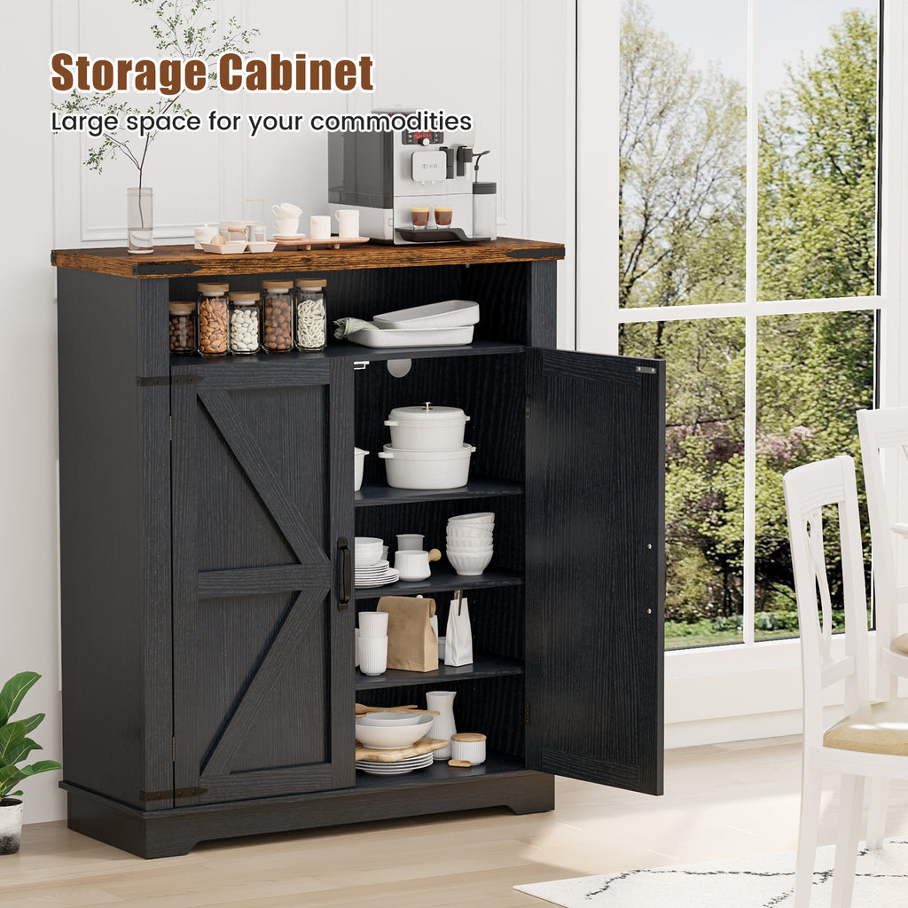 Flycity 6 Tiers Shoe Cabinet with Doors, Shoe Rack with Adjustable Shelves & Anti-tip Fitting, Shoe Storage Organizer for Entryway Living Room Bedroom, Black+Brown