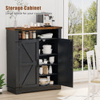 Flycity 6 Tiers Shoe Cabinet with Doors, Shoe Rack with Adjustable Shelves & Anti-tip Fitting, Shoe Storage Organizer for Entryway Living Room Bedroom, Black+Brown