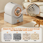 Flycity Self Cleaning Litter Box, Automatic Litter Box with App Control for Multiple Cats, Safety Sensors, Low Noise, White