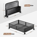 Flycity 4 Pack Foldable Under Bed Storage, Under the Bed Storage Containers with Wheels, Storage Organizer Bins for Bedroom Clothes Shoes Blankets - Black