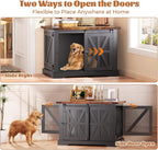 Flycity 39.3" Farmhouse Dog Crate Furniture with Sliding Door, Heavy Duty Dog Cage for Medium Small Dogs, Dog Kennel Furniture for Indoor Outdoor, Black