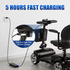 Flycity 24V 4 Wheel Mobility Scooter for Seniors, Foldable 30 Miles Long Range Electric Scooter with LED Lights and Basket, 20Ah Electric Powered Wheelchair Device for Adults, Black