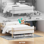 Flycity 4 Pack Foldable Under Bed Storage, Under the Bed Storage Containers with Wheels, Storage Organizer Bins for Bedroom Clothes Shoes Blankets - White