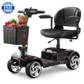 Flycity 24V 4 Wheel Mobility Scooter for Seniors, Foldable 20 Miles Long Range Electric Scooter with LED Lights and Basket, 12Ah Electric Powered Wheelchair Device for Adults, Black